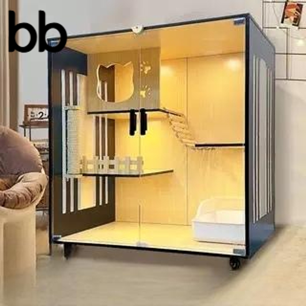 다람쥐 사육장 슈가글라이더 대형 친칠라케이지 놀이터 집 소동물 하늘 A 60x60x120 - 상세 이미지 4