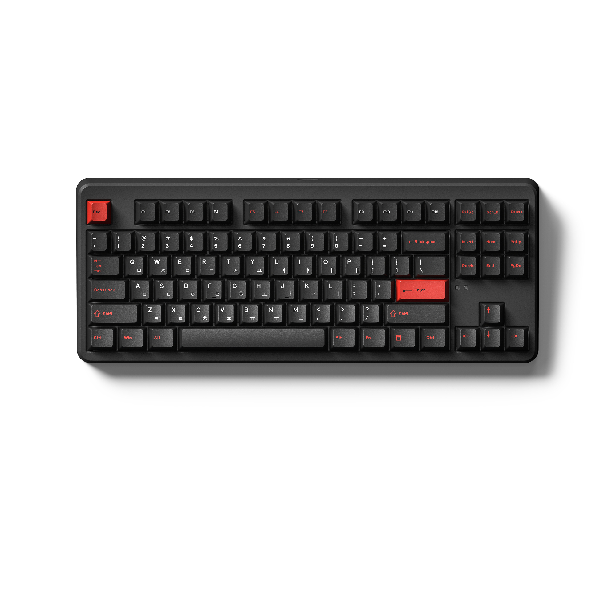 FL-ESPORTS X80 유무선 블루투스 가스켓 마운트 기계식 키보드 블랙 레드, 저소음 스노우축 - 상품 이미지