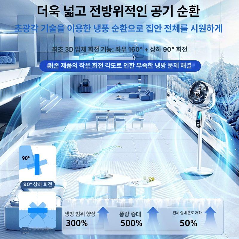 저소음 에어 서큘레이터 무선 공기순환기 선풍기 가정용 2025년형 화이트 MAX - 상세 이미지 4