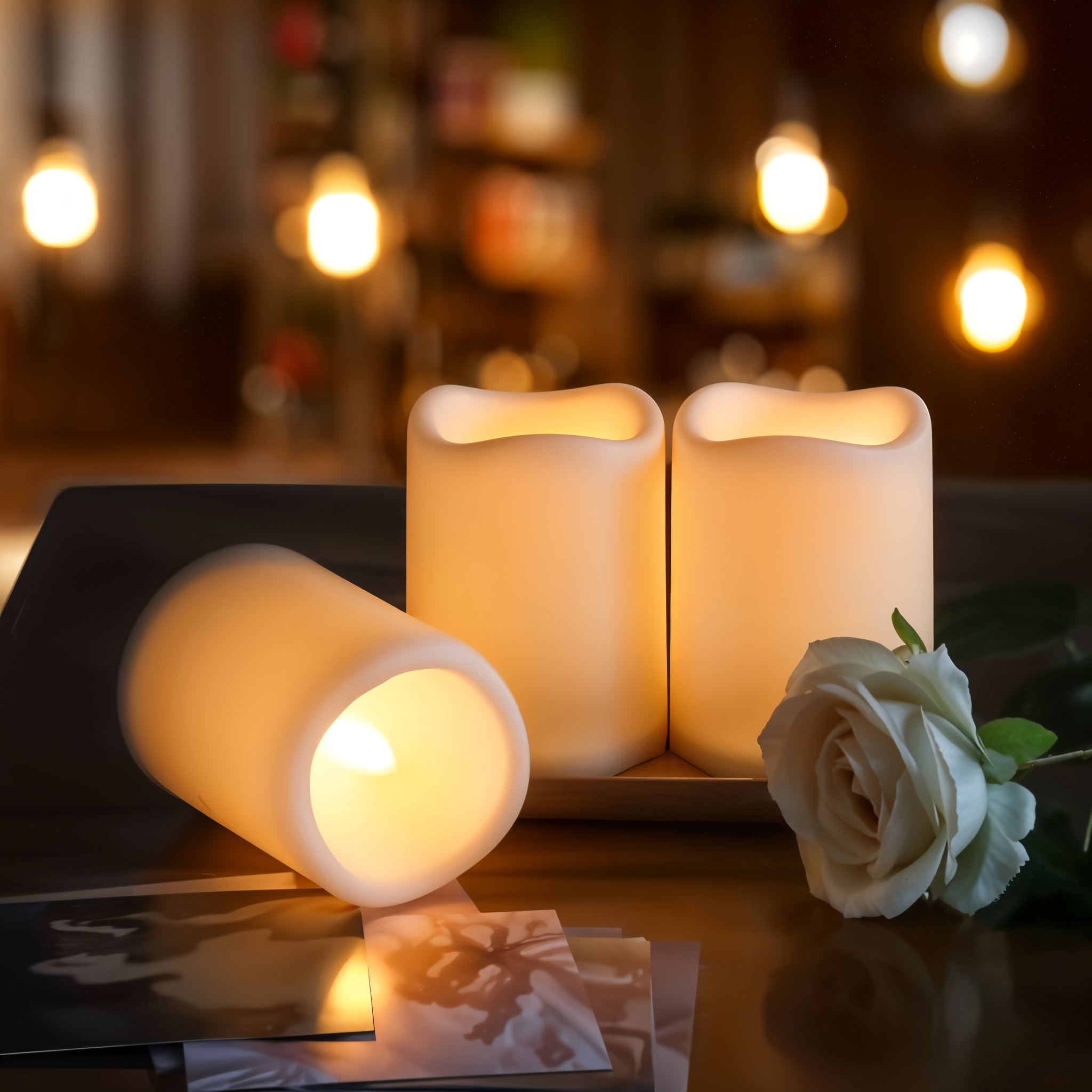 무드온 LED 촛불 캔들 양초 이벤트 파티 건전지초 종교 웨딩 인테리어 소품 - 메인 이미지
