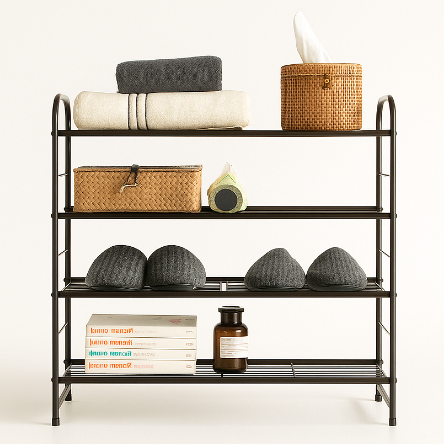 적층 연결형 철제 신발장 오픈형 현관 사무실 학원 원룸용 (3단+3단)