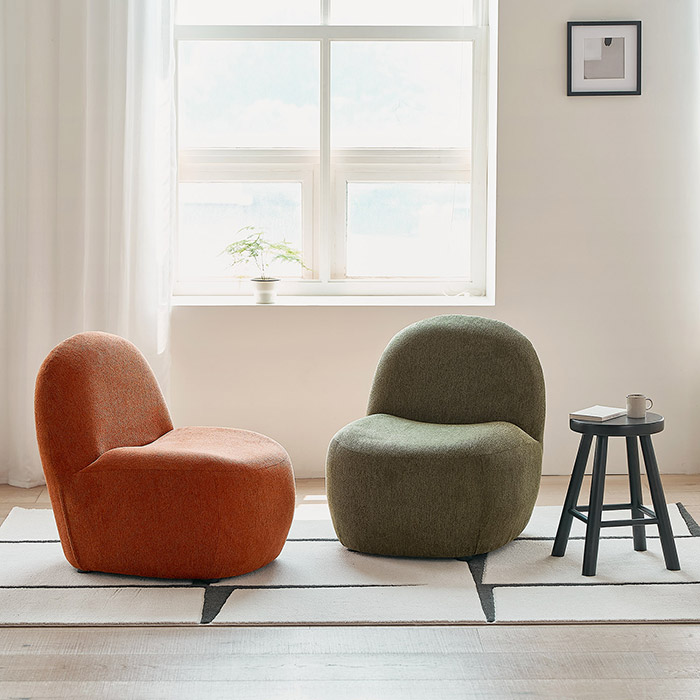 룸앤홈 푸카 1인 패브릭 소파 스툴미포함, 크림 - 상세 이미지 3