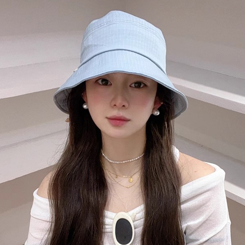 여성 여름 바캉스 썬캡 햇빛 자외선 차단 벙거지 챙 모자 퀵드라이 리본 H 버킷햇 - 상세 이미지 3