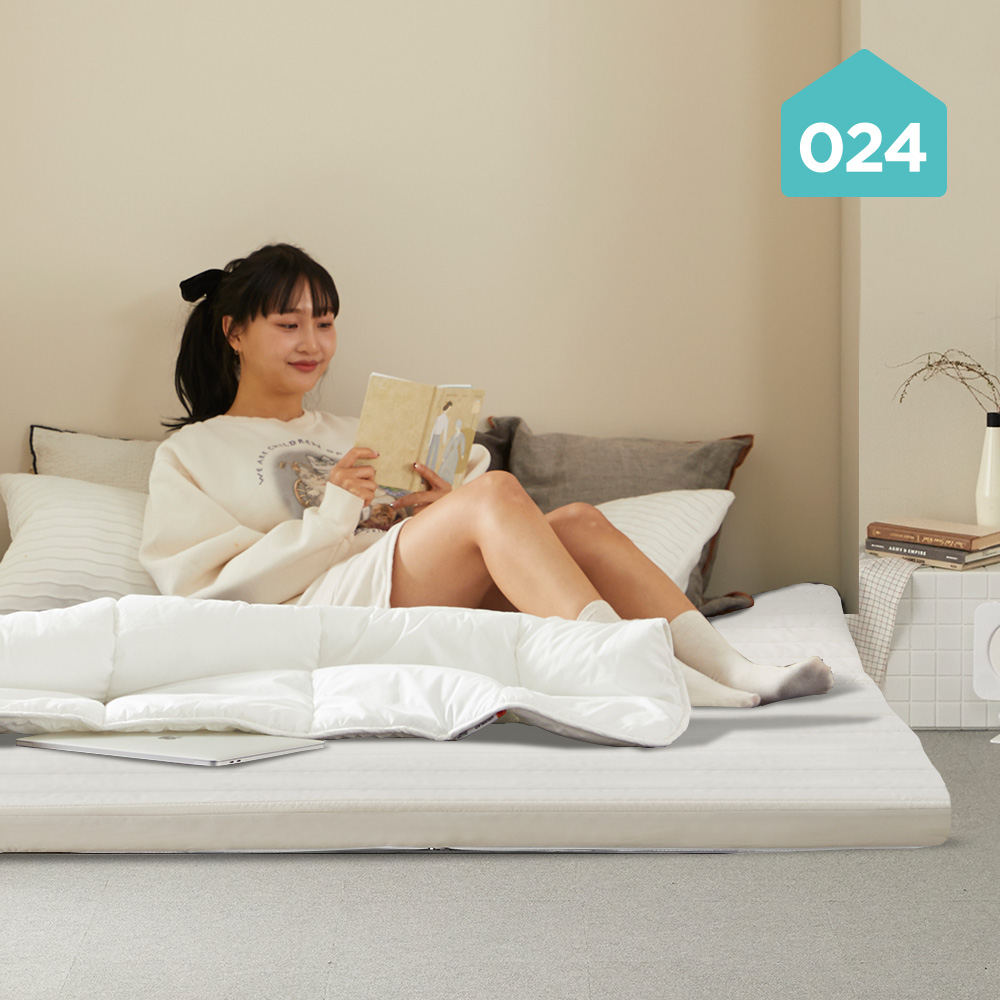 024홈 국민토퍼 3단 접이식 토퍼 매트리스 푹신한 바닥 침대 8cm 멀티싱글