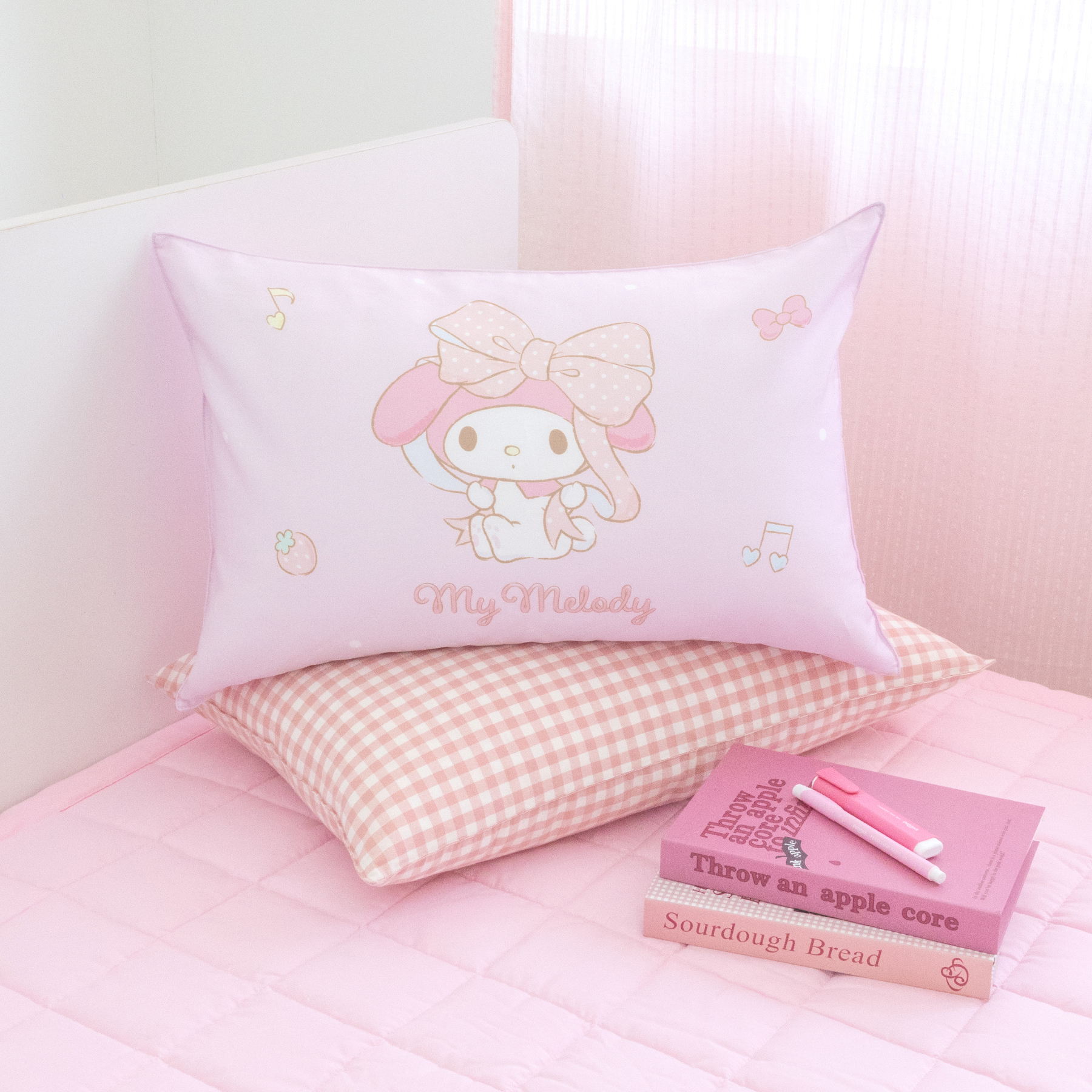 산리오 캐릭터즈 베개 빅리본 마이멜로디, 60x40cm