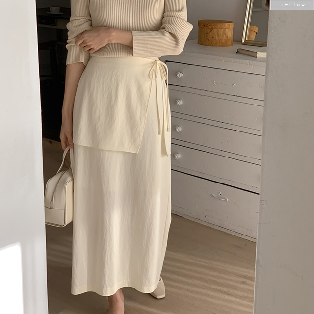 케일러 레이어드 허리끈 롱 스커트 3col 여름 랩 포인트 여리핏 찰랑 플레어 제이플로우 - 상품 이미지