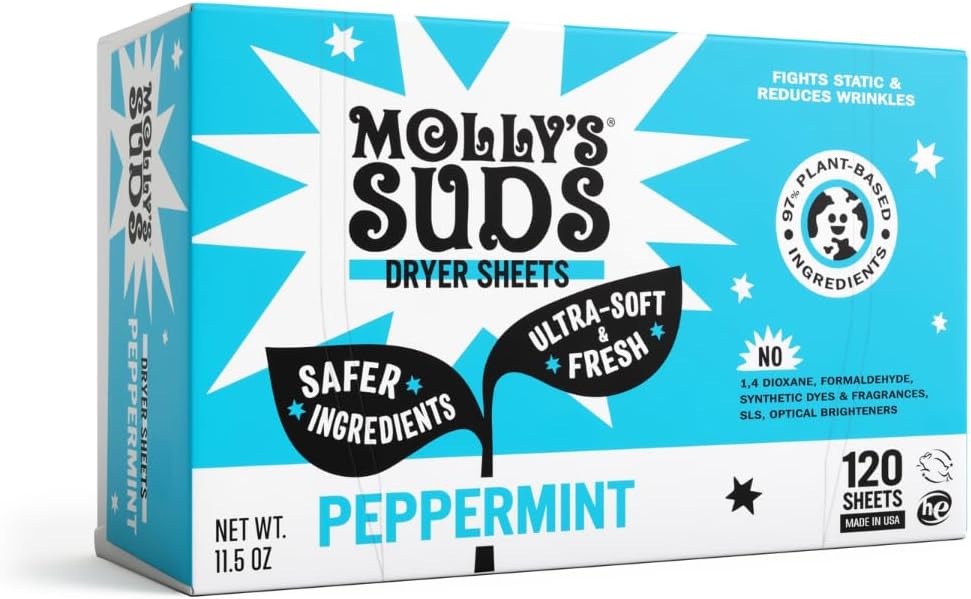 Mollys Suds 몰리스 서즈 세탁보조제 시트 120매 페퍼민트 120매 - 상세 이미지 2