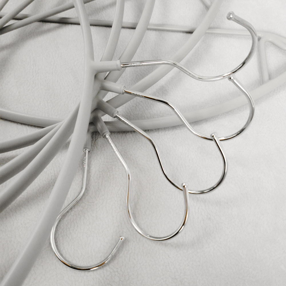 에이비박스 시그니처 마뜨 라운드 옷걸이 멀티 논슬립 회전형 어깨뿔방지 그레이, 60개