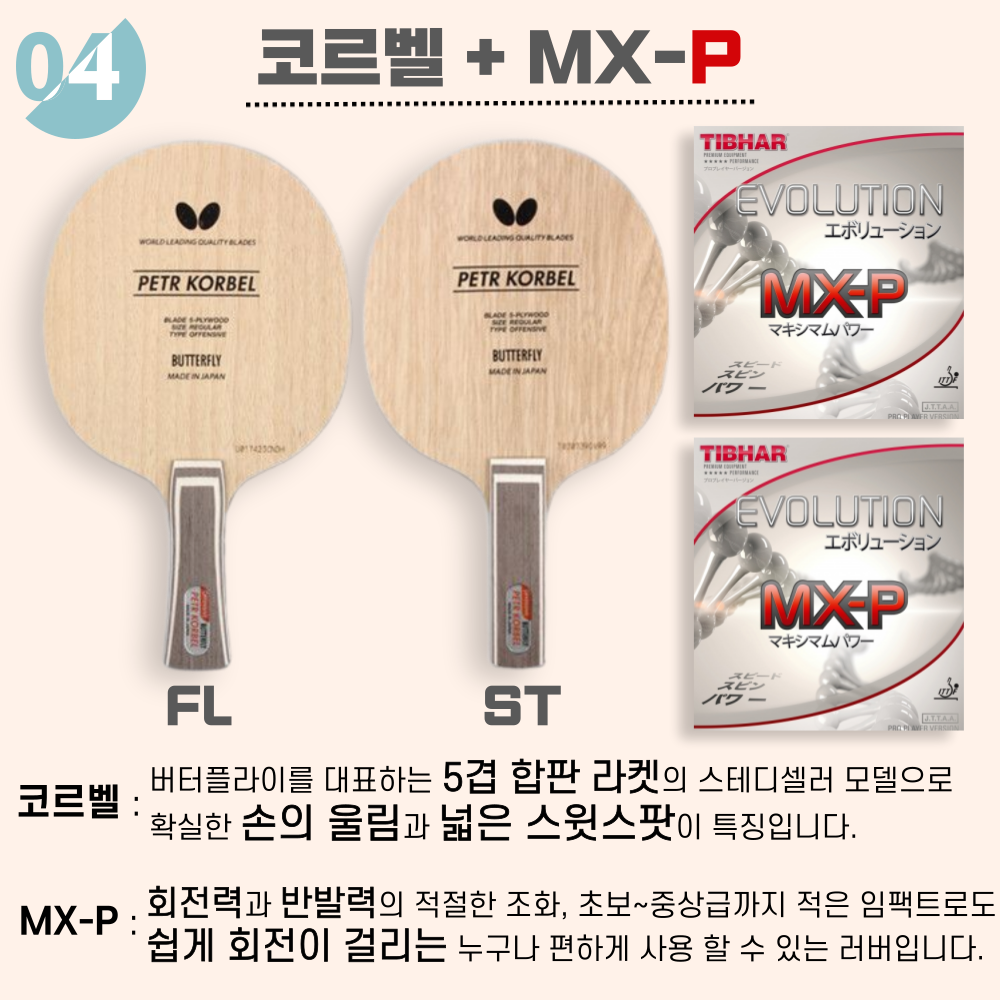[라켓 + 러버선택] 코르벨 10가지 세트 - 상세 이미지 4