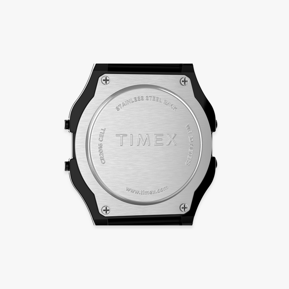 타이맥스 T80 스테인리스 스틸 남녀공용 디지털 전자시계 블랙