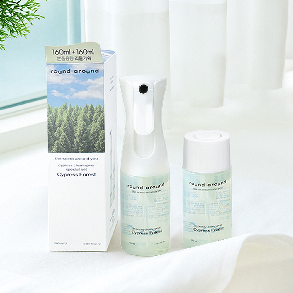 라운드어라운드 편백 클린 스프레이 160ml+160ml 리필기획