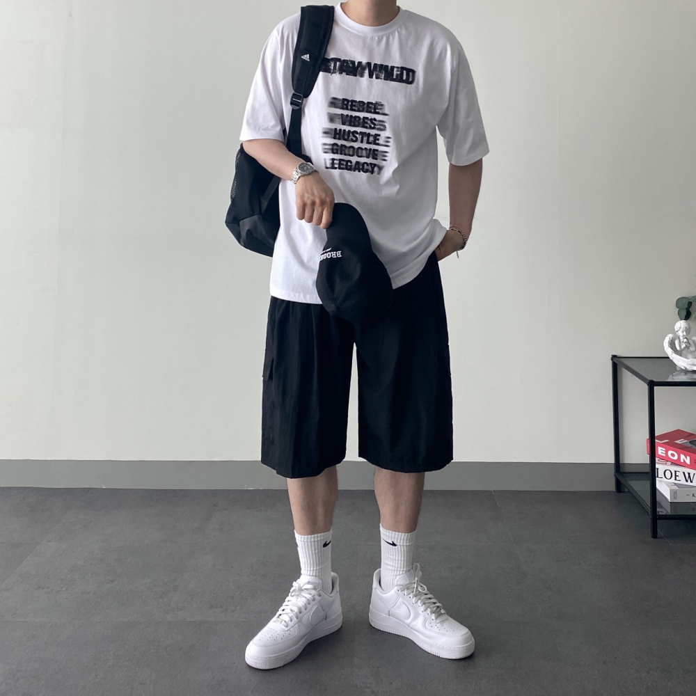 남자박스티 라운드티셔츠 두꺼운반팔티 이미지 7