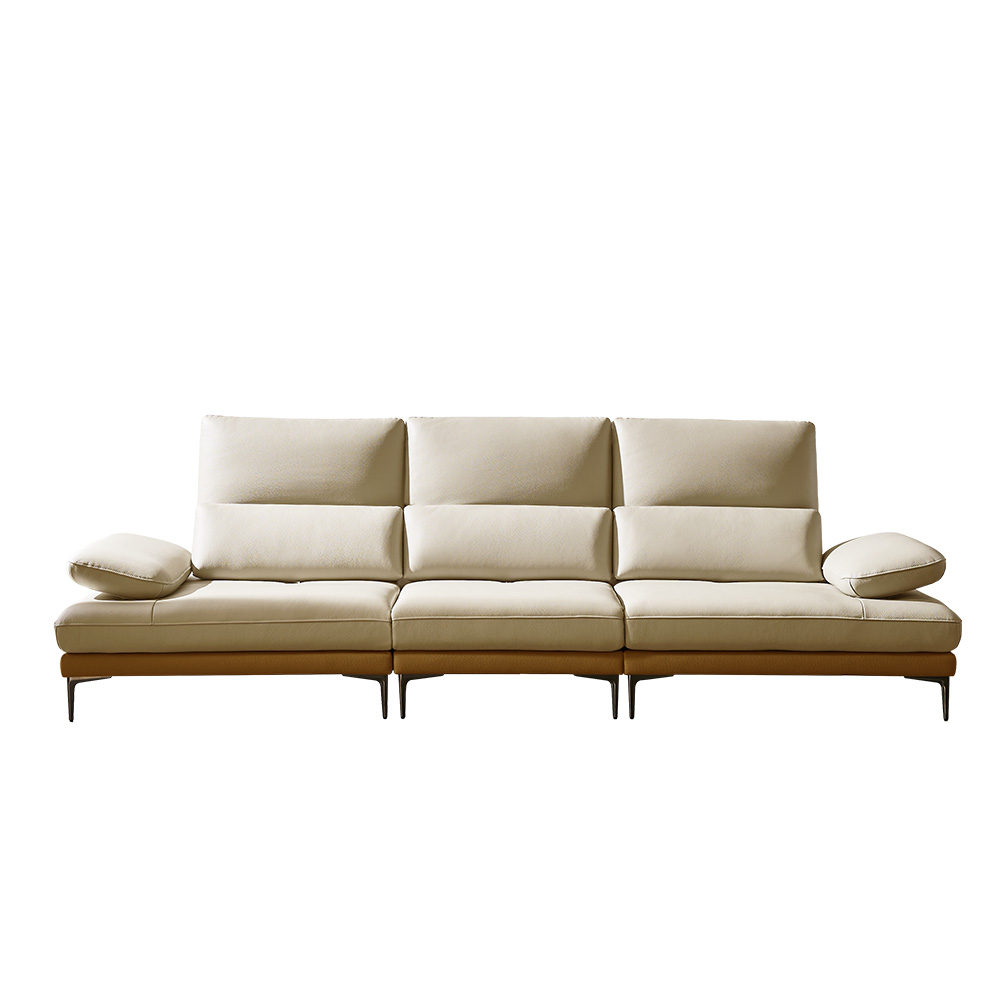 쉐우드가구 아소르 이태리 천연통가죽 기능성 스윙 소파 4인용 / 자재등급 E0 국내제조