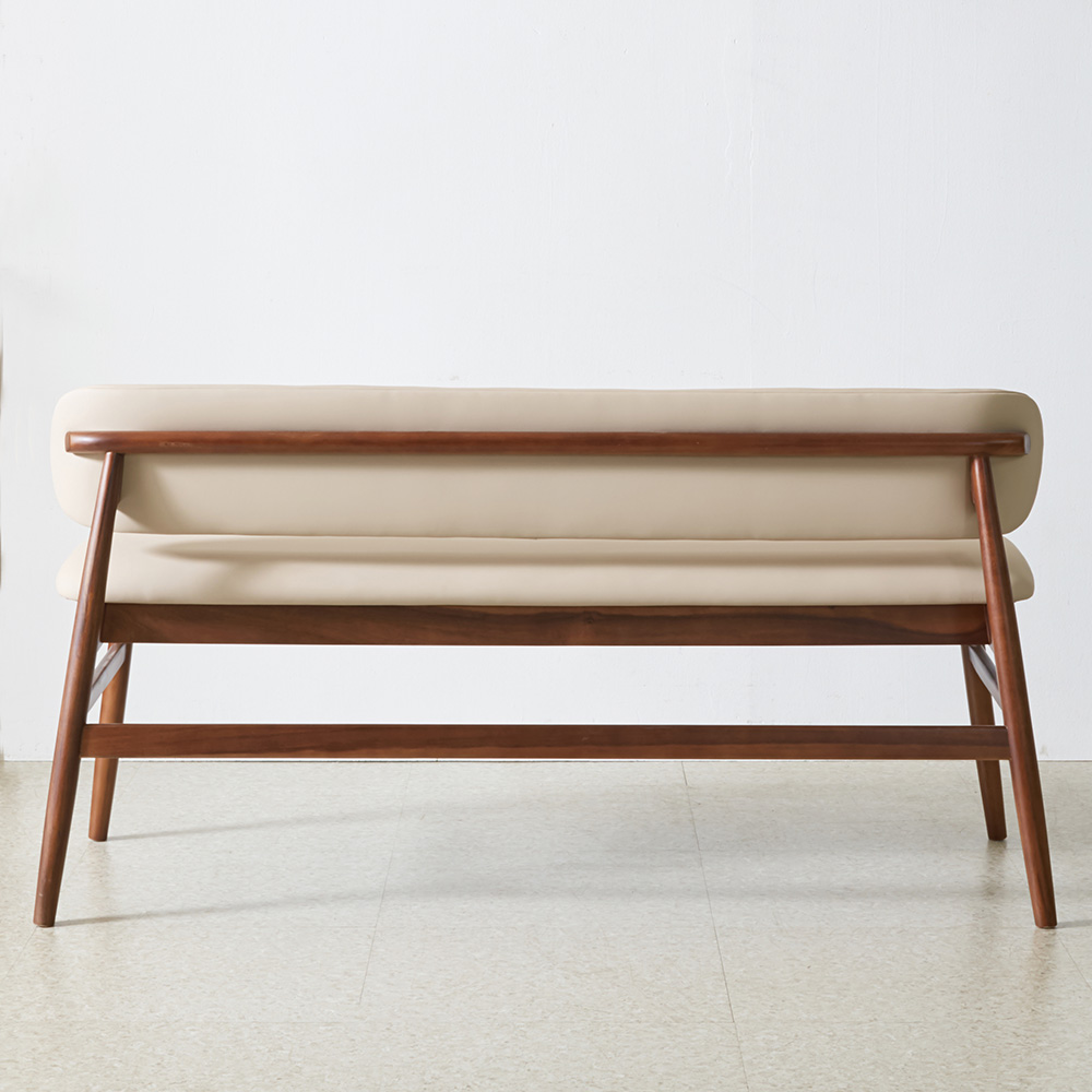 스코나 메릴본 원목 실리콘레더 가죽 2인 등받이 벤치 의자