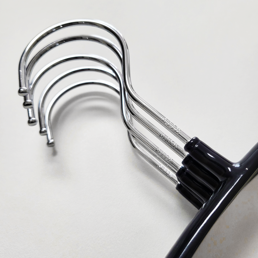 [단독] 에이비박스 디자인등록 글로시 회전형 논슬립 어깨뿔방지 라운드 옷걸이 멀티 블랙, 30개