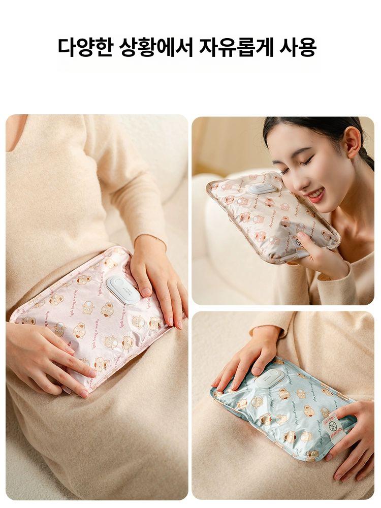 핫팩 물주머니 온연팩 충전식 따듯한 찜질팩 1.대형 털 핑크 - 상세 이미지 2