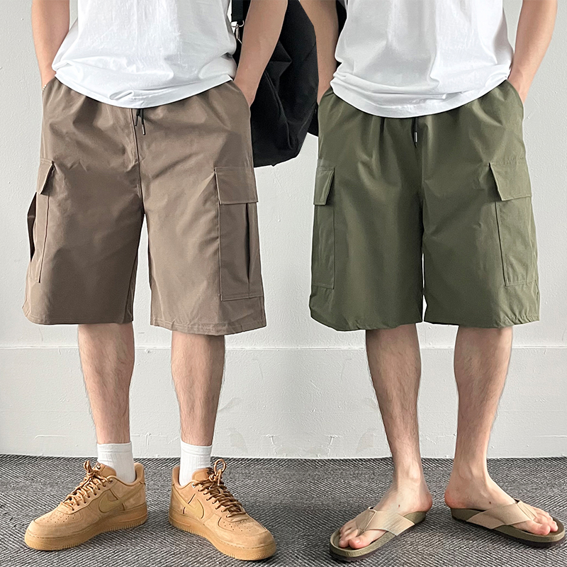 1+1 남자버뮤다팬츠 와이드반바지 여름7부바지 카고반바지 - 상품 이미지