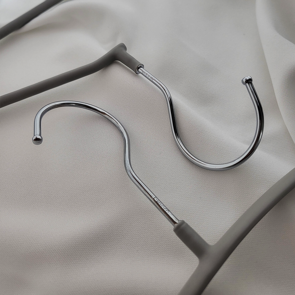 에이비박스 시그니처 마뜨 라운드 옷걸이 멀티 논슬립 회전형 어깨뿔방지 그레이, 60개