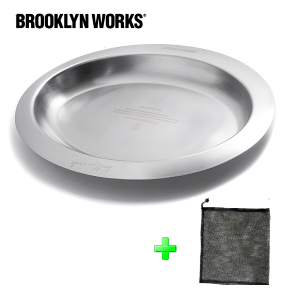 브루클린웍스 오발 플레이트 메쉬파우치 세트 캠핑 접시 식기 M