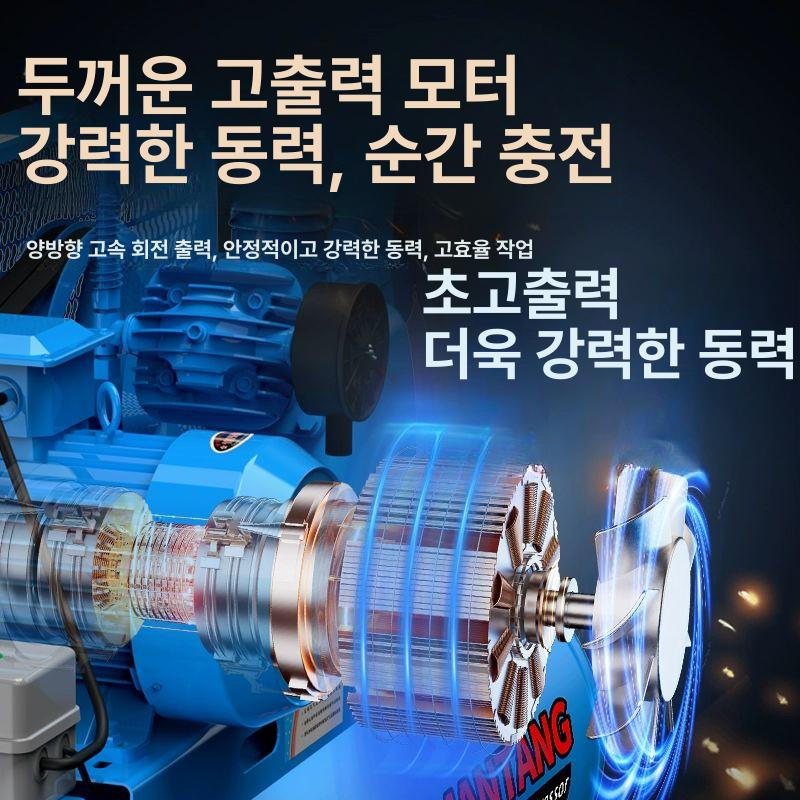 산업용 고압 공기압축기 380V 저소음 3구 실린더 빠른 충전 유압 컴프레서 1.1KW 0.12 8단상 - 상세 이미지 3