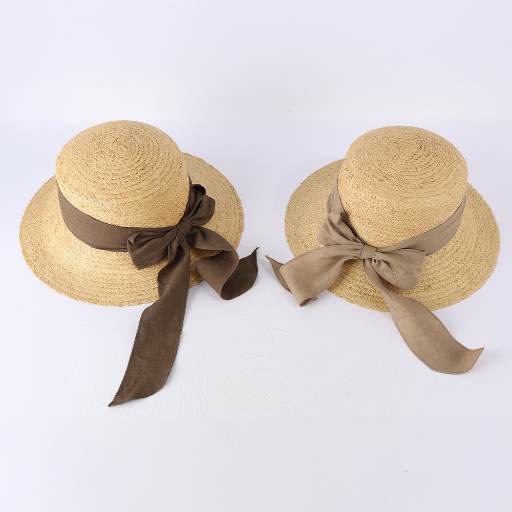 리본 라피아햇 밀짚모자 여성 버킷햇 여자 휴양지 모자