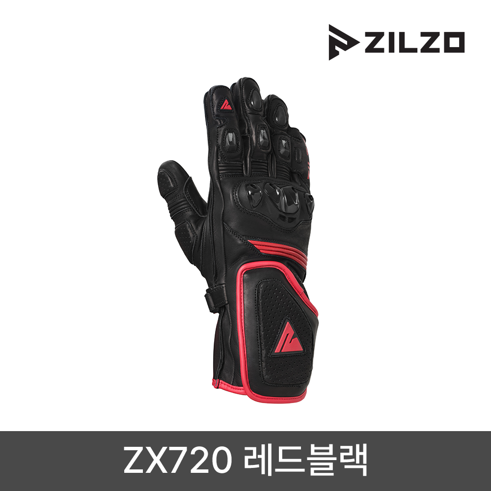 ZILZO 질조 오토바이 가죽 장갑 케블라 Kevlar 바이크 롱글러브 ZX720 3계절용 - 상품 이미지