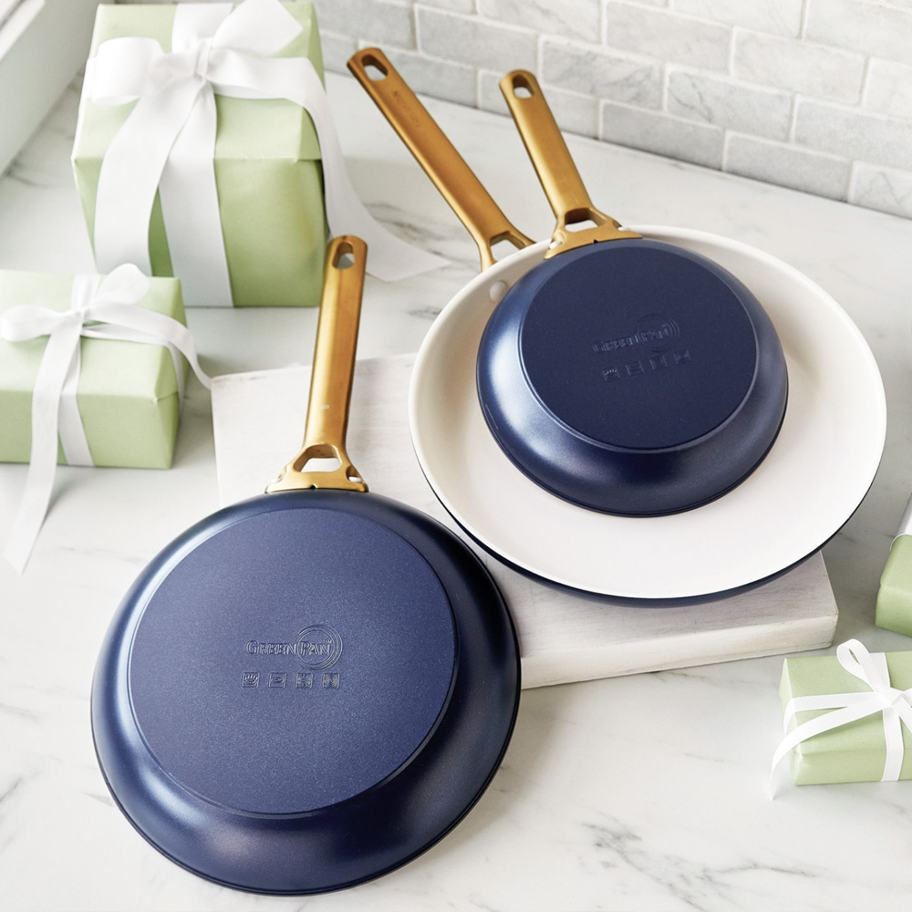 그린팬 파도바 세라믹 논스틱 코팅 인덕션 골드 프라이팬 셀럽 3종세트 20+24+28cm, 로얄블루
