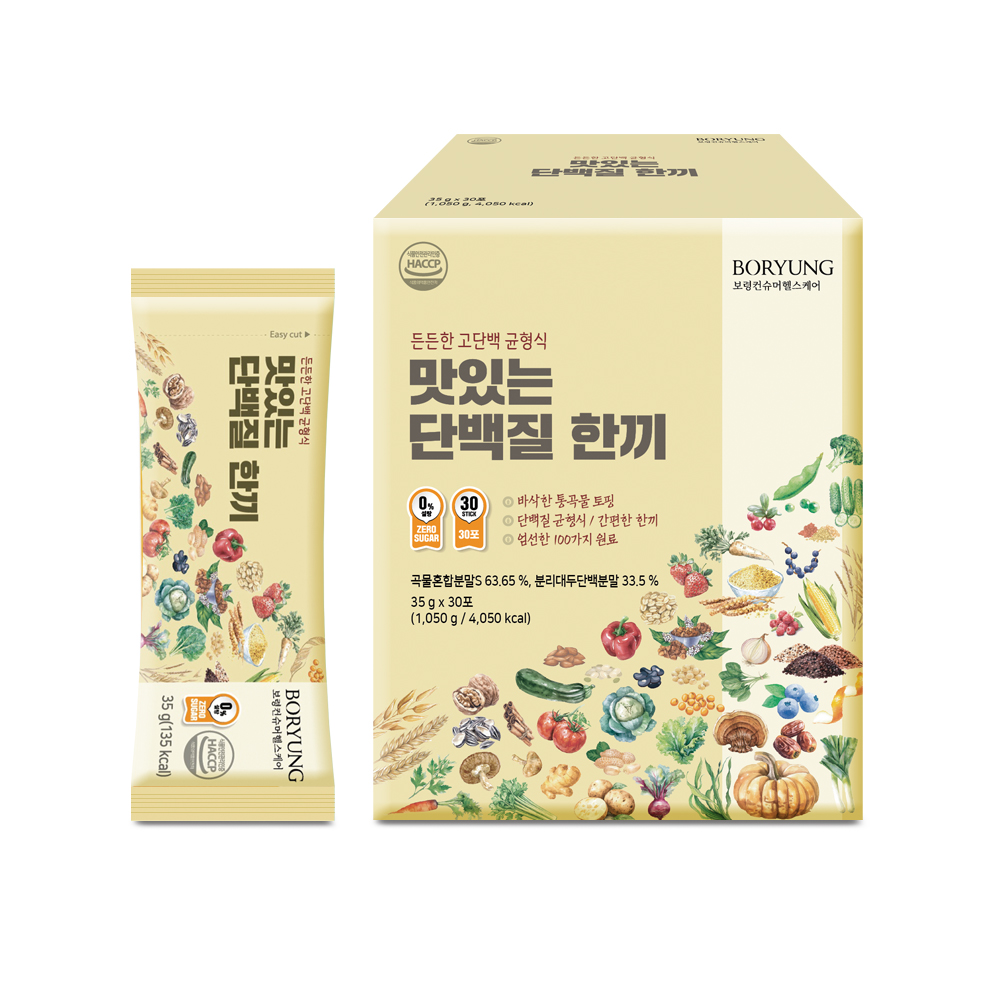 보령 맛있는 단백질 한끼 식사대용 선식 귀리 율무 가루 1박스 30포 - 상품 이미지