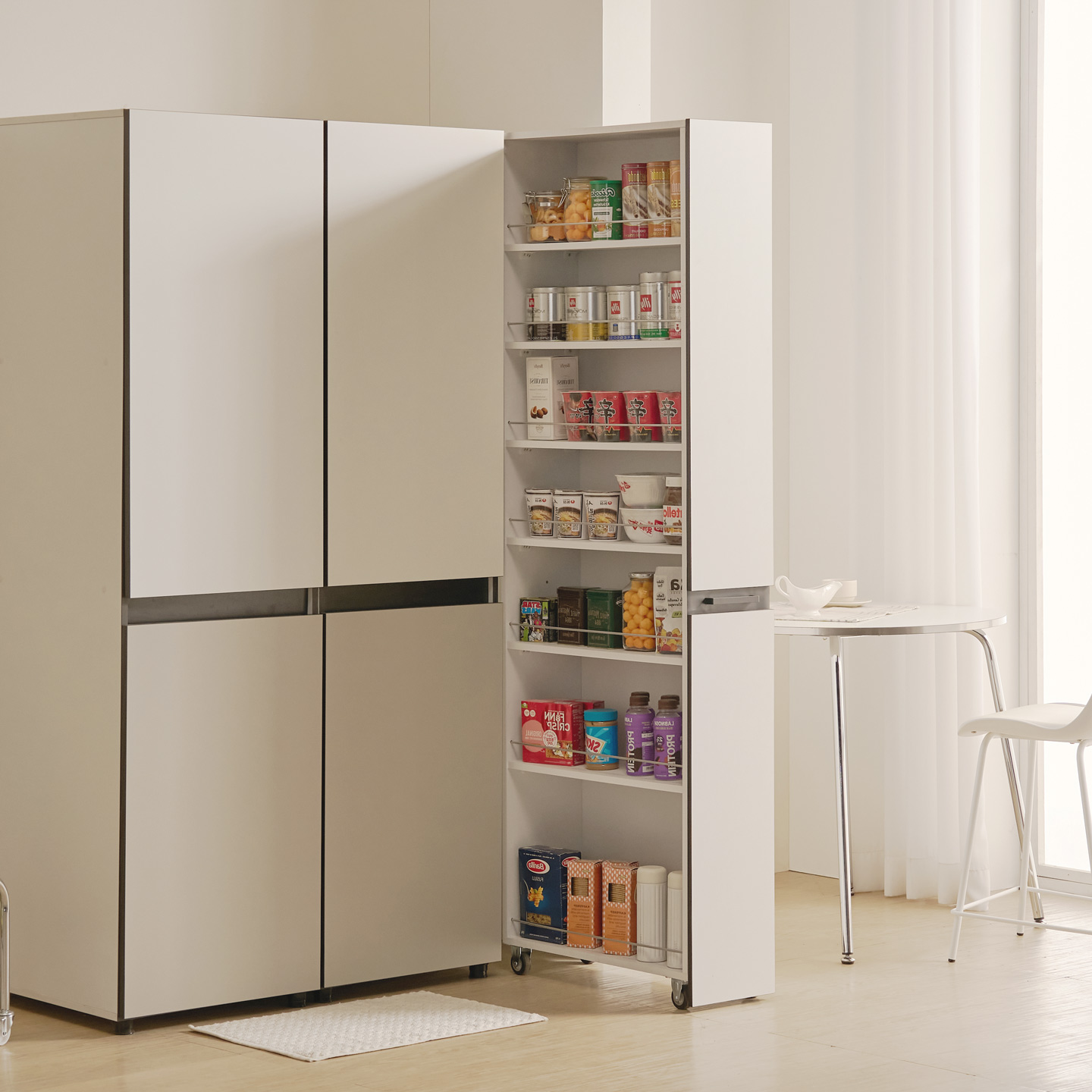 해피아이 컨실 냉장고 틈새수납장 틈새장 대형 160