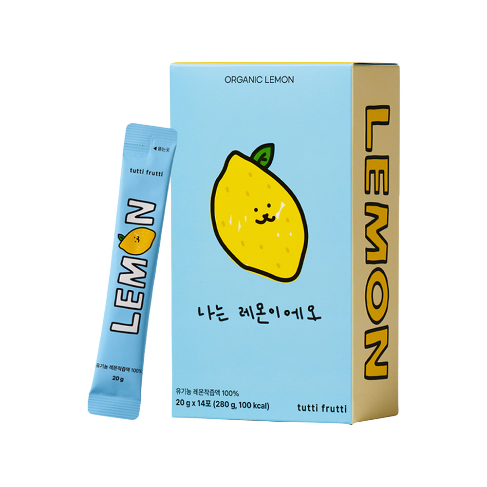 뚜띠프루티 유기농 레몬즙 스틱 NFC 착즙 100% 레몬수 원액 14포, 1개