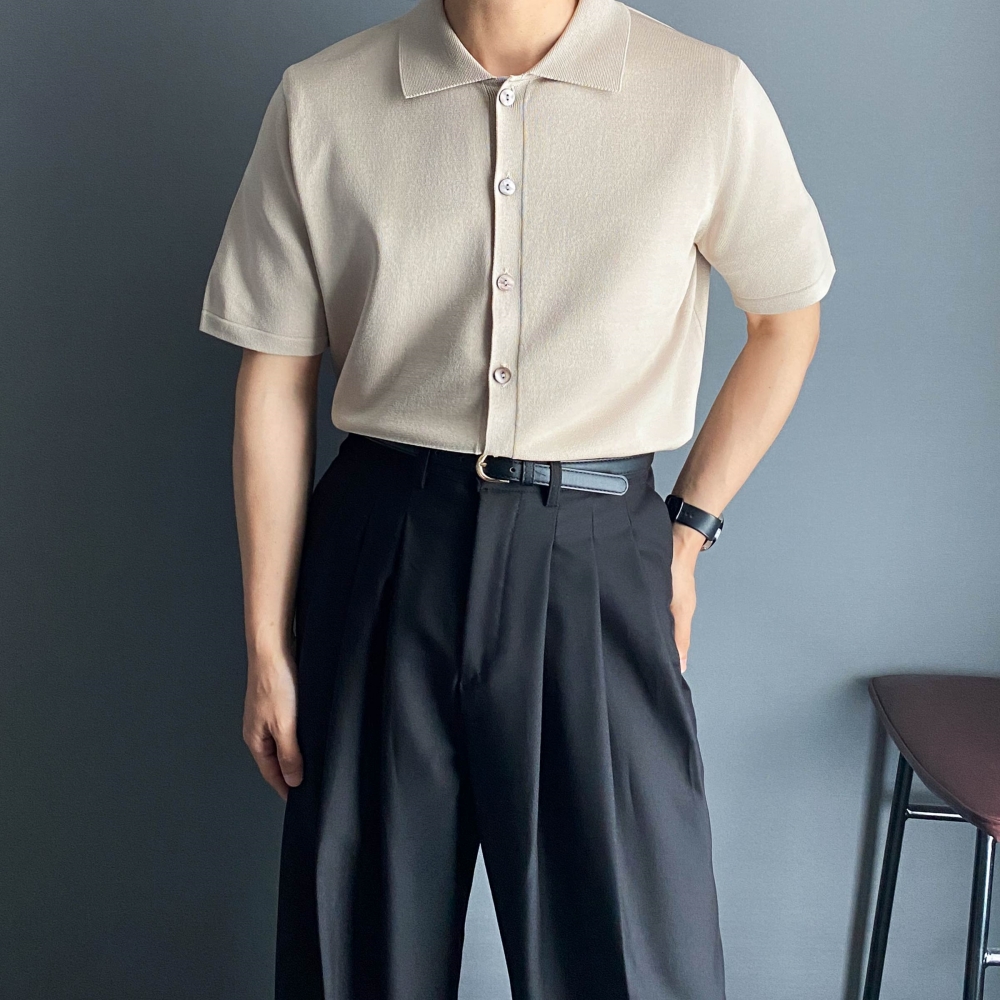 남자반팔가디건 남자 여름 카라 반팔 가디건 - 상세 이미지 3
