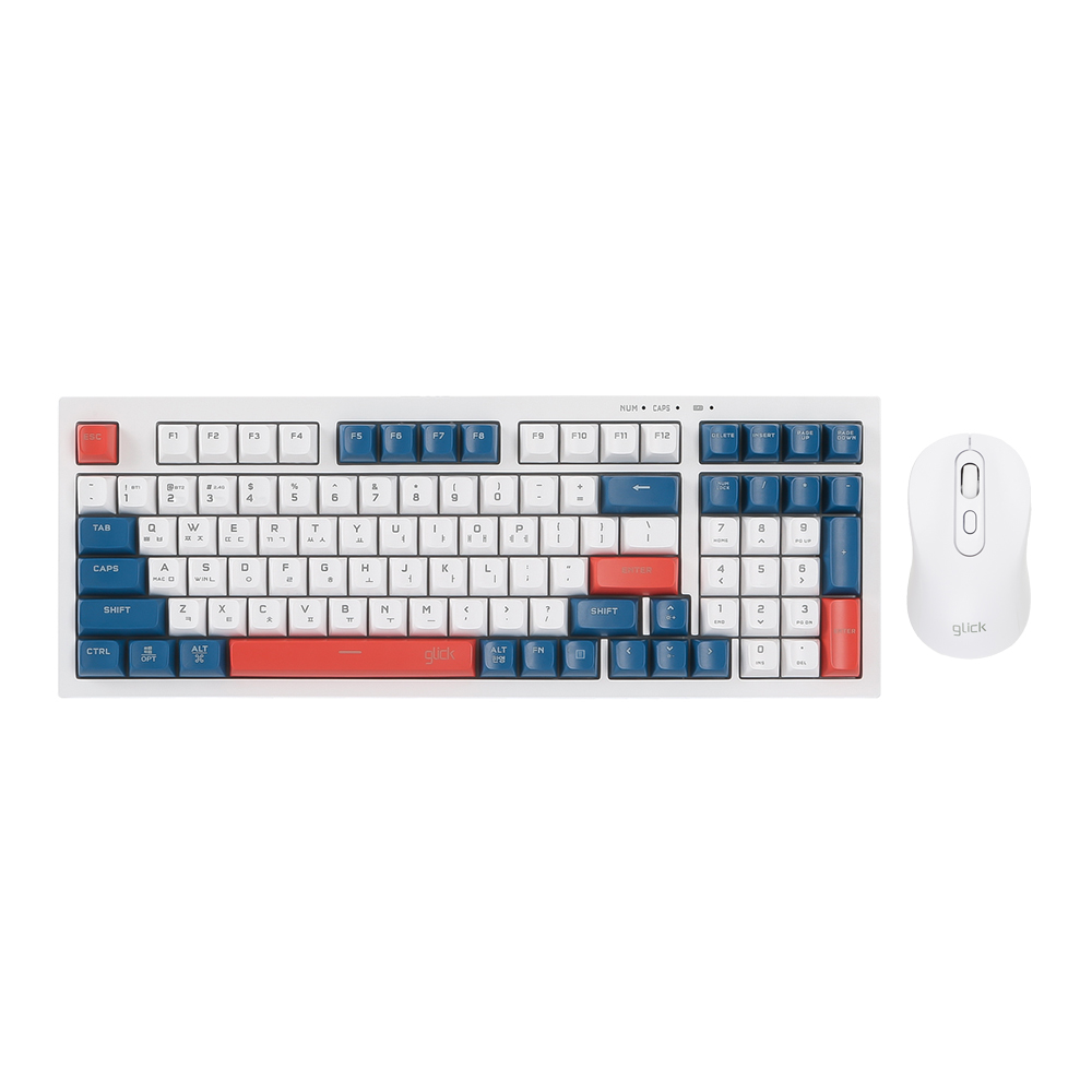 지클릭커 오피스프로 WMK90 사일런스 M 무소음 무선 블루투스 키보드 마우스 세트 98 Poker - 상세 이미지 4