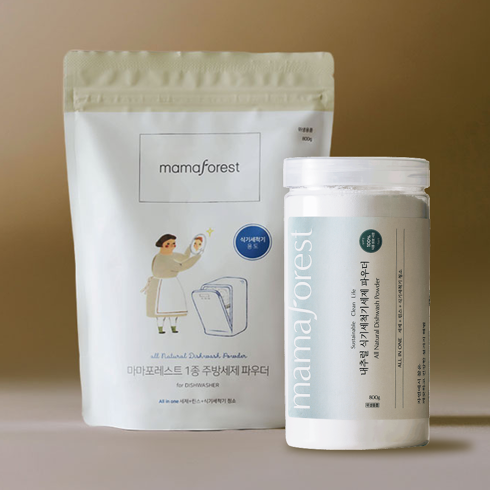 마마포레스트 1종 식기세척기 세제 원통형 800g+리필형 1kg 세트