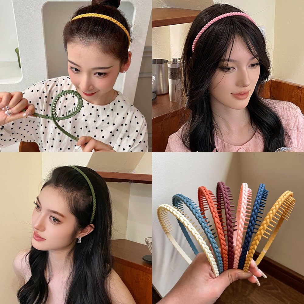 얇은 매듭 빗살 머리띠 운동 세안 헤어 앞머리 밴드 이미지 7
