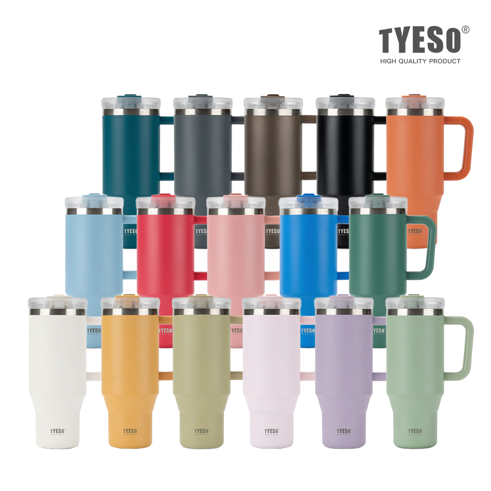 대용량 텀블러 보온 보냉텀블러 차량용 손잡이텀블러 컵 여학생 tyeso 900ml, 카키 - 상세 이미지 2
