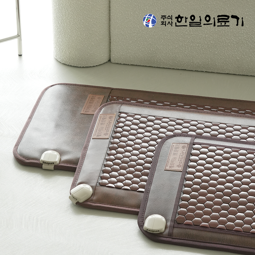 한일의료기 게르마늄 쇼파용 전기장판 세라믹 소파 온열 전기 매트 방석 2인용, 50x120cm, 브라운 - 상품 이미지