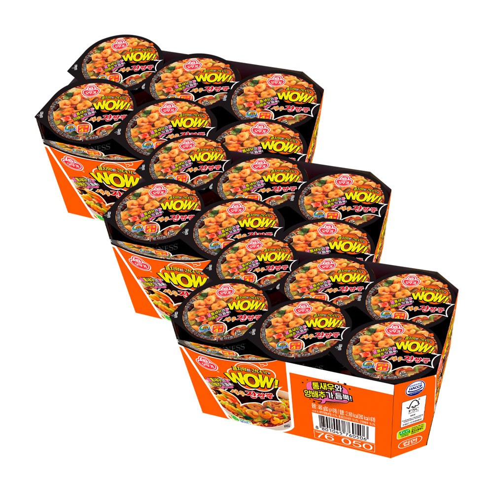 오뚜기 WOW 새우진짬뽕 컵 80g 18개