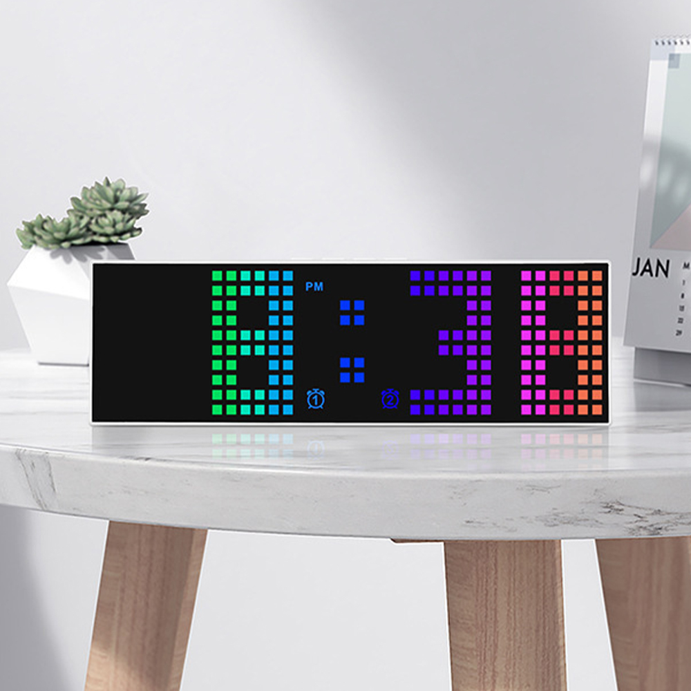 아모란나 디지털 무소음 LED 탁상시계 8비트 레트로 벽시계 - 상세 이미지 2