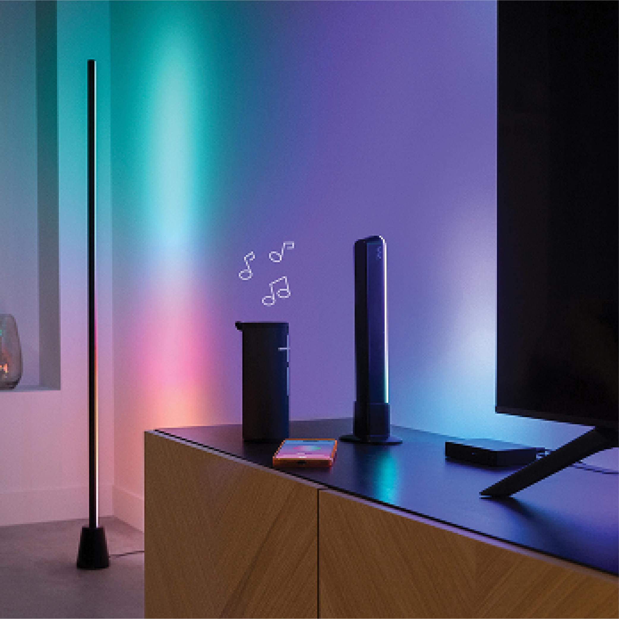 필립스 위즈 led 장스탠드 거실스탠드조명 플로어스탠드 일체형 2팩 x 블랙