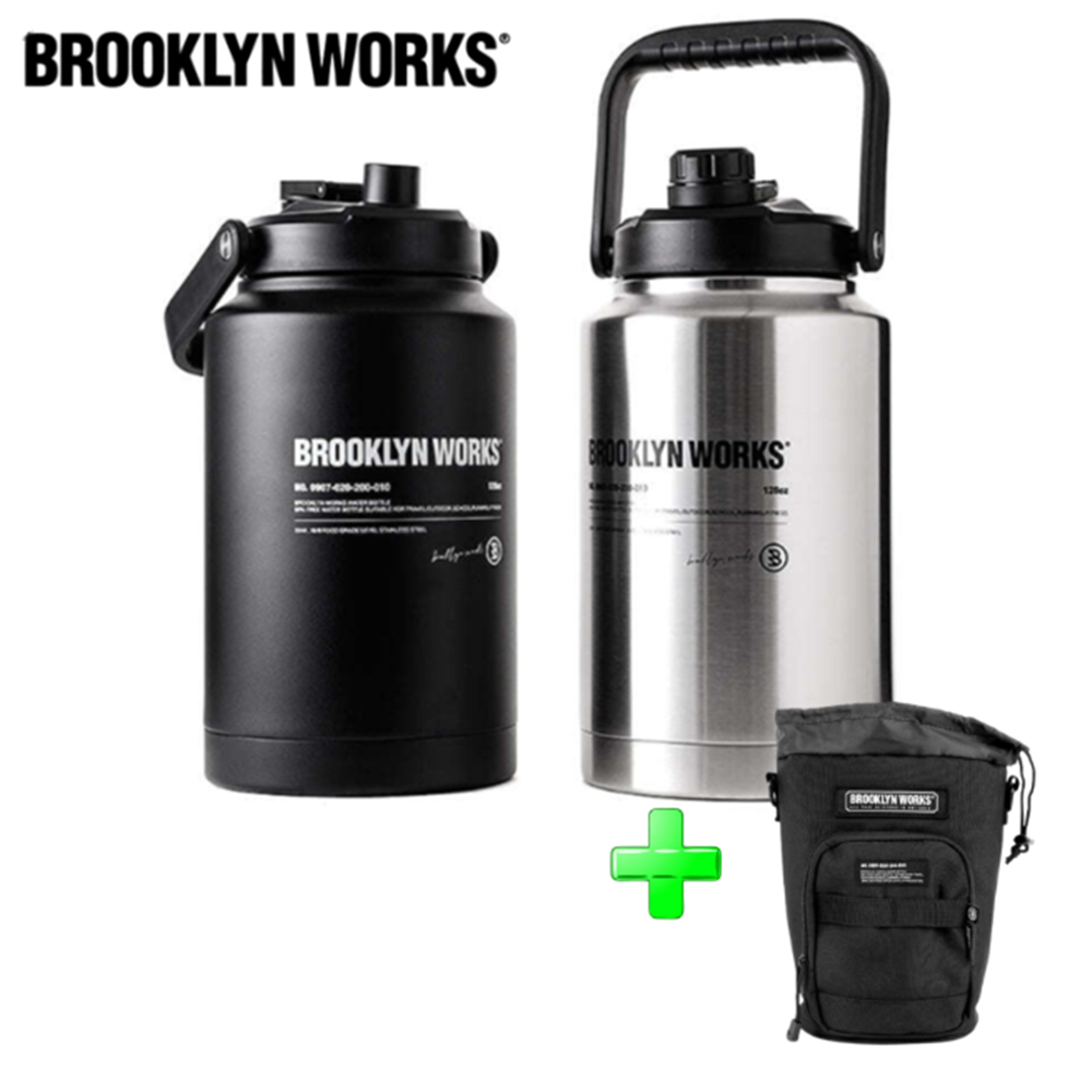 브루클린웍스 워터저그 3.8L 파우치 세트 보온 보냉병 얼음 물통 보온 보냉백