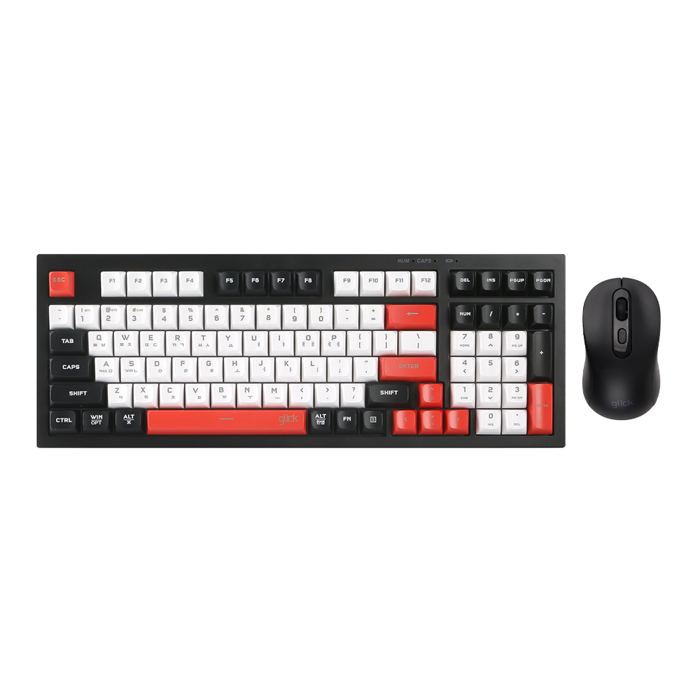 지클릭커 오피스프로 WMK90 사일런스 M 무소음 무선 블루투스 키보드 마우스 세트 98 Poker