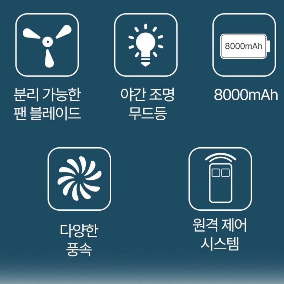 텐트 선풍기 천정 선풍기 소형 천장형 선풍기 무선 실링팬 - 상세 이미지 3
