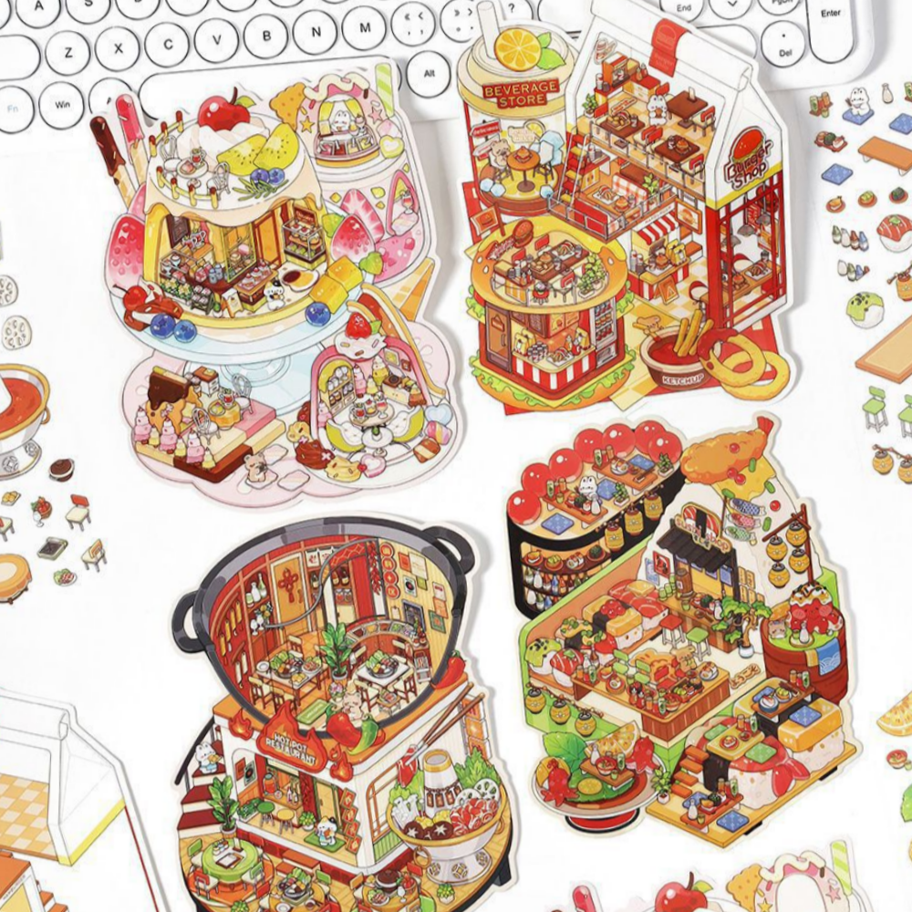 문고라니 3d 방꾸미기 스티커 입체 씬 패스트푸드 이미지 2