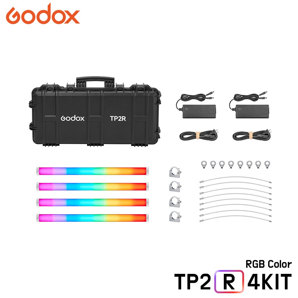 GODOX TP2R 4Kit / 60cm 픽셀 튜브 라이트 LED 지속광 RGB 풀컬러 사진촬영 개인방송 유튜브 스튜디오 조명
