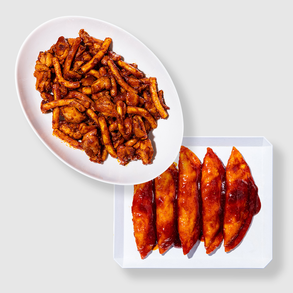 금미옥 닭볶이와 무침만두 분식 밀키트 세트 (닭갈비 떡볶이 무침 군만두 야끼만두) - 상품 이미지