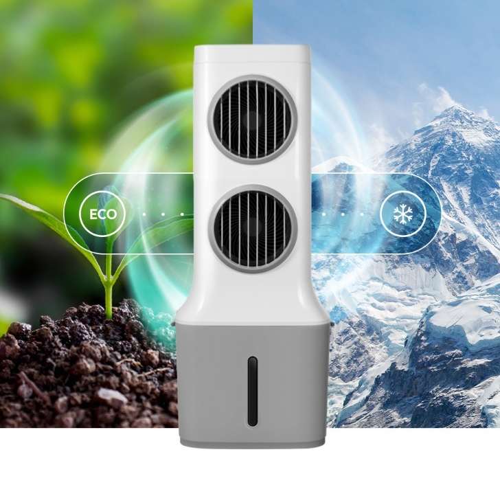 가정용 이동식냉풍기 30L 작은방 간이에어컨 BLDC 2구냉풍기