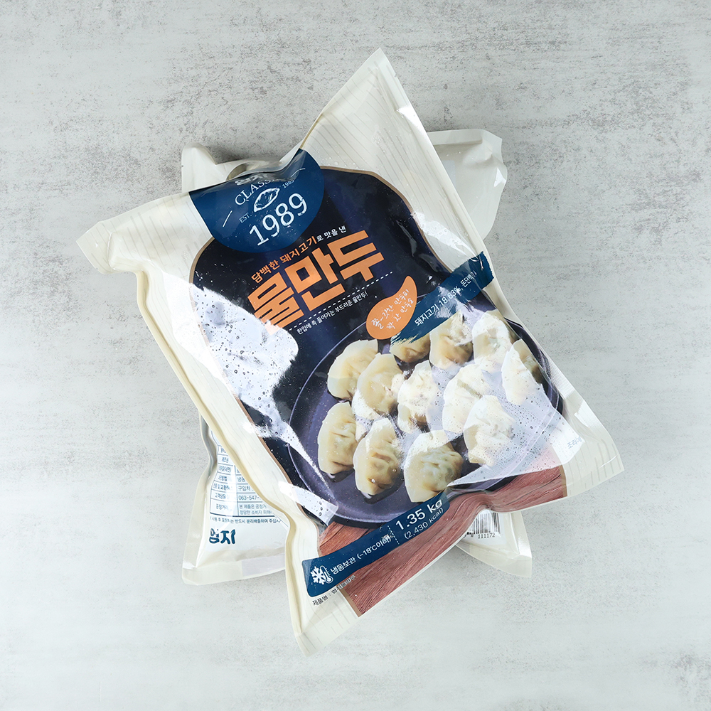 엄지식품 물만두 작은 미니 아기 만두 고기, 1.35kg, 6개