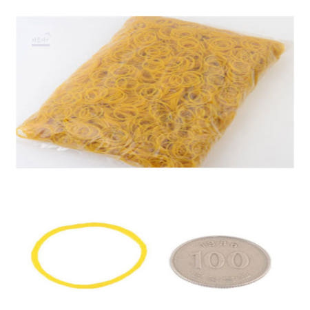 사모아플러스 노란 고무밴드 1kg 탄력고무줄 고무줄밴드
