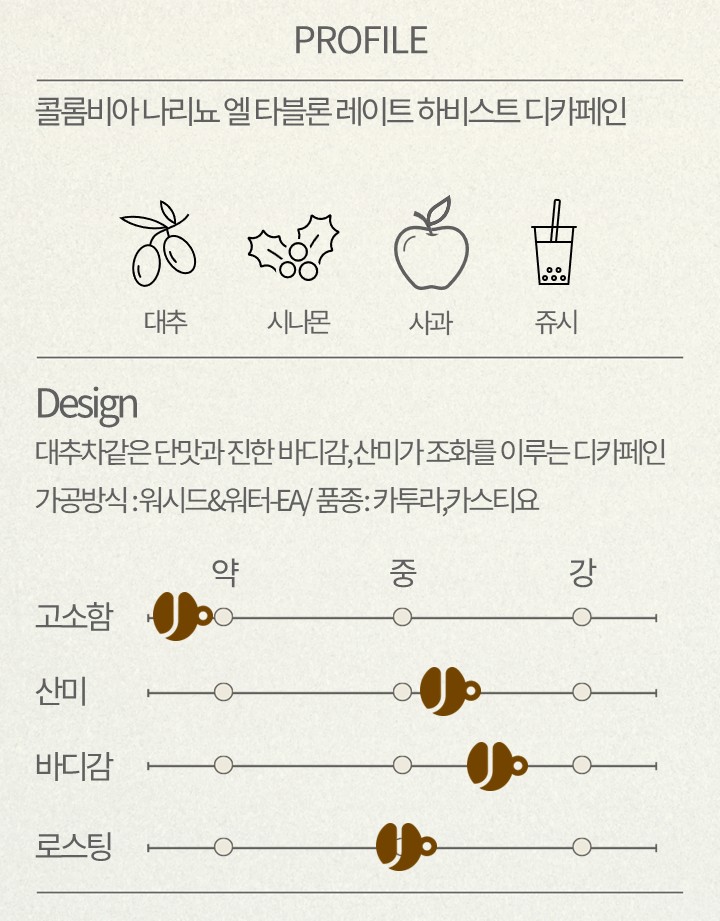 (디카페인/드립백 5개/10개) 콜롬비아 나리뇨 엘 타블론 레이트 하비스트 디카페인 (COLOMBIA NARINO EL TABLON LATE HARVEST DECAFFEIN) - 상세 이미지 2