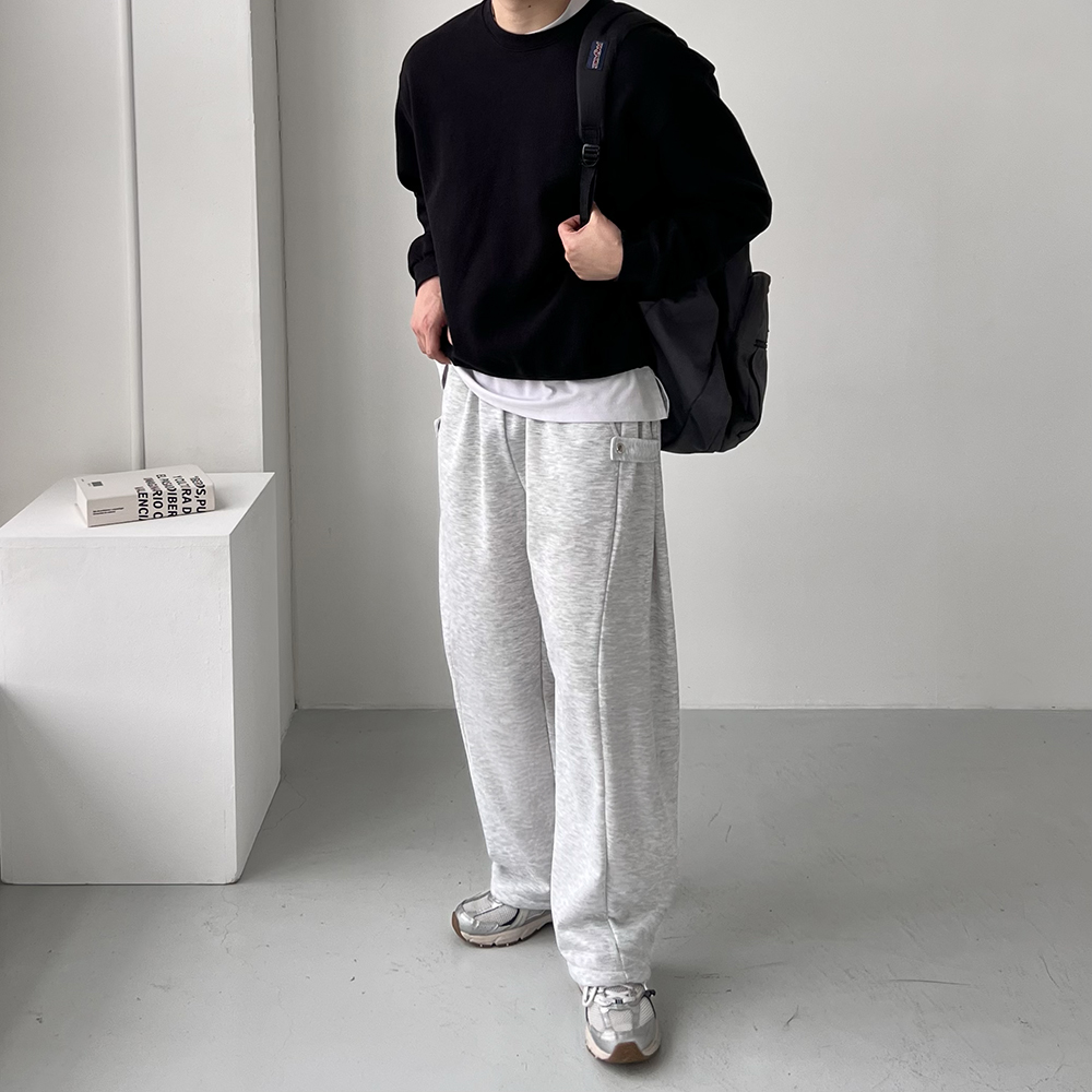 1+1 스웻팬츠 벌룬팬츠 남자통바지 사이드스냅 - 상세 이미지 3